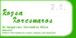 rozsa korcsmaros business card